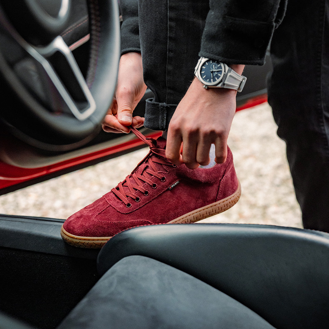Men's Suede Shift Driving Sneaker - Burgundy – Piloti