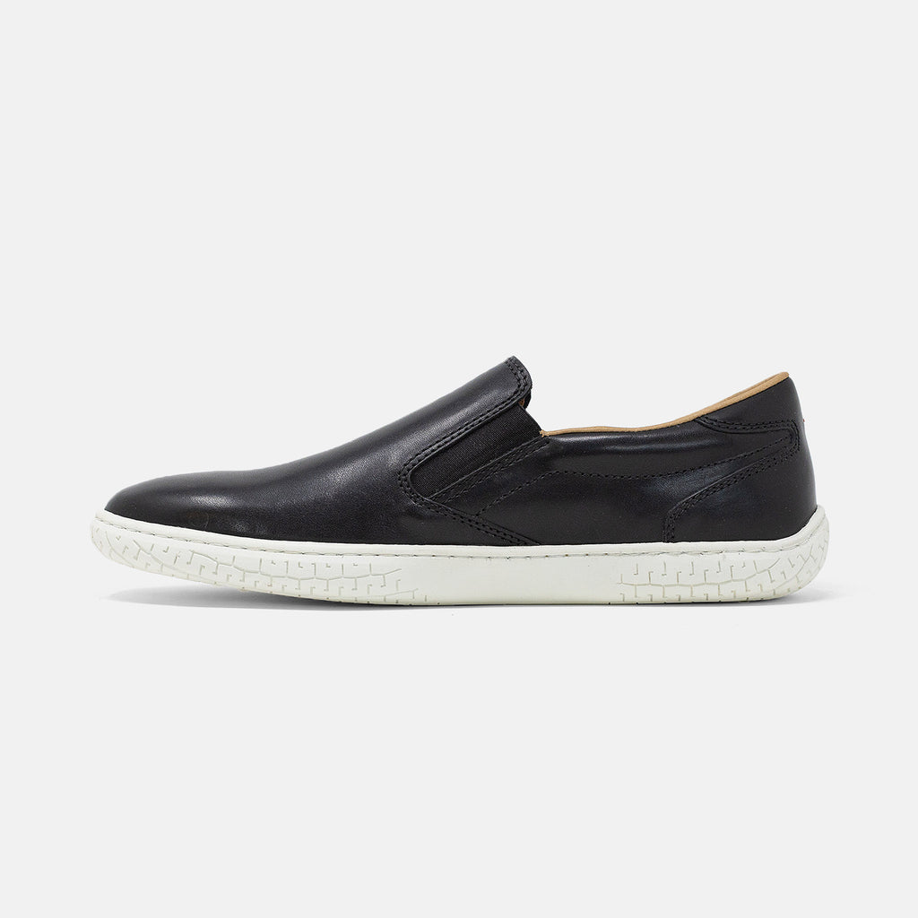 Men's Top Grain Leather Slipstream Slip On Shoe - Black (White Sole ...